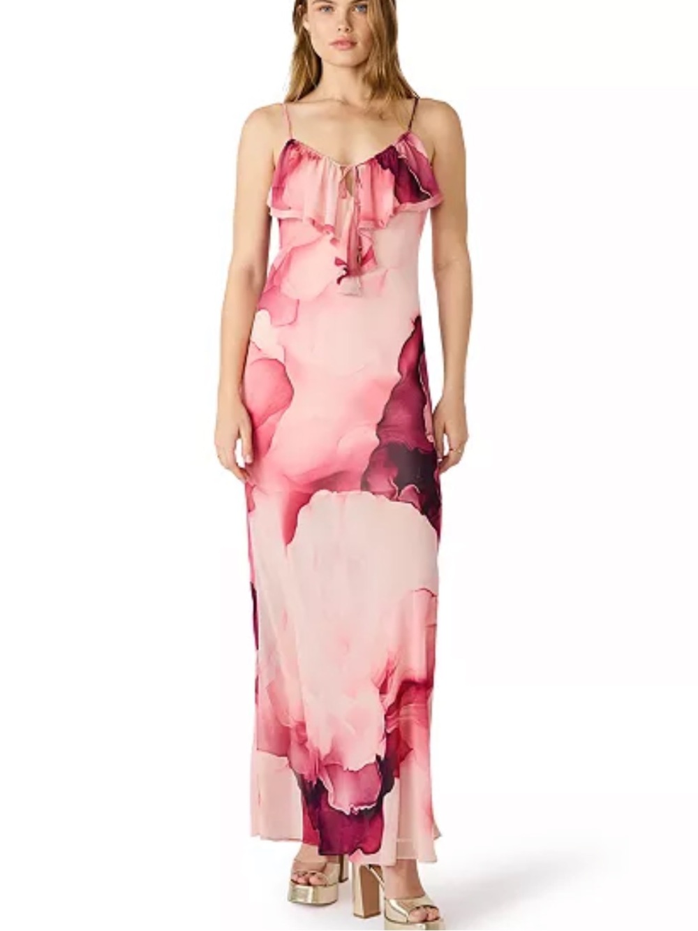 Steve Madden Women's Printed V-Neck Maxi Dress M